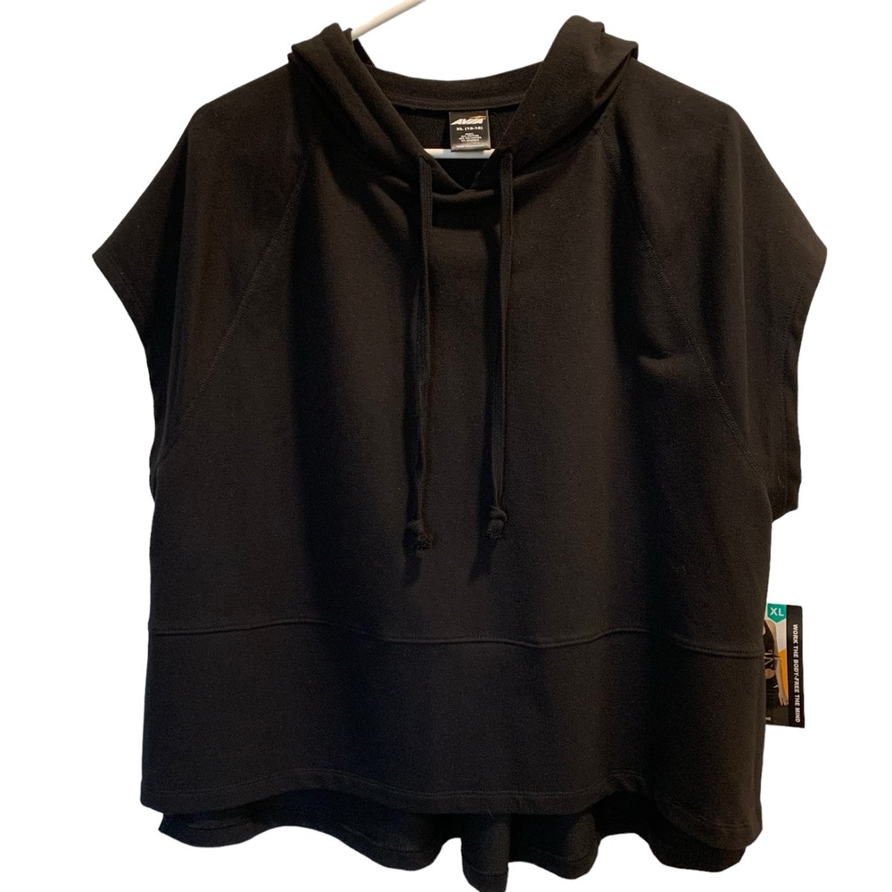 NWT. Avia Black Cropped Hoodie - XL 16-18